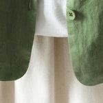 Buddha Stones Pure Color V-neck Women's Jacket With Pockets