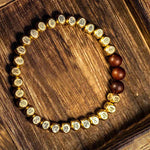 Buddha Stones Copper Brass Lightning Struck Jujube Wood Beads Wealth Bracelet