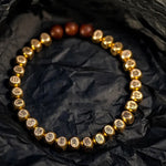 Buddha Stones Copper Brass Lightning Struck Jujube Wood Beads Wealth Bracelet