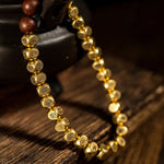 Buddha Stones Copper Brass Lightning Struck Jujube Wood Beads Wealth Bracelet