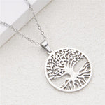 Buddha Stones The Tree Of Life Titanium Steel Enlightenment Necklace Pendant