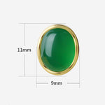 Buddha Stones 925 Sterling Silver Golden Green Chalcedony Strength Earrings