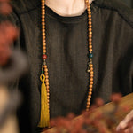 Buddha Stones 108 Mala Beads Bodhi Seed Wisdom Peace Tassel Bracelet