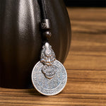 Buddha Stones Mountain Ghosts Spend Money Bagua Design Copper Pixiu Harmony Necklace Pendant
