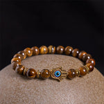 Buddha Stones Tiger Eye Beads Evil Eye Courage Bracelet