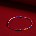 Buddha Stones Handmade Braided Red String Copper Coins Luck Bracelet