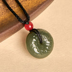 Buddha Stones "Wishing You Peace and Safety" Peace Buckle Jade Necklace Includes Gift Message Card