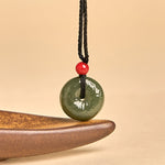 Buddha Stones "Wishing You Peace and Safety" Peace Buckle Jade Necklace Includes Gift Message Card