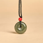 Buddha Stones "Wishing You Peace and Safety" Peace Buckle Jade Necklace Includes Gift Message Card