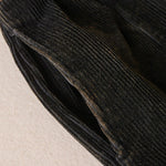 Buddha Stones Color Contrast Corduroy Cotton Women's Thermal Fleece-Lined Harem Pants With Pockets