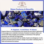 Buddha Stones Natural Colorful Emperor Stone Lotus Pattern Anti-stress Bracelet
