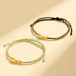 Buddha Stones 999 Sterling Silver Lucky Koi Fish Protection Rope Bracelet