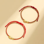 Buddha Stones 999 Sterling Silver Lucky Koi Fish Protection Rope Bracelet