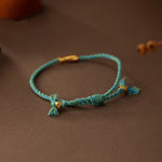 Buddha Stones Copper Lucky Koi Fish Luck Rope Bracelet