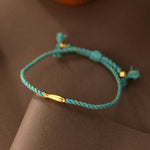 Buddha Stones Copper Lucky Koi Fish Luck Rope Bracelet