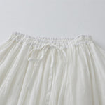 Buddha Stones Solid Lace Elastic Waist Cotton Women's Skirt