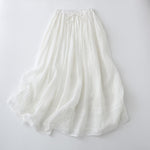 Buddha Stones Solid Lace Elastic Waist Cotton Women's Skirt