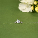 Buddha Stones 925 Sterling Silver Mini Cat Blessing Chain Bracelet