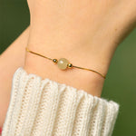 Buddha Stones 925 Sterling Silver Natural Jade Bead Abundance Chain Bracelet