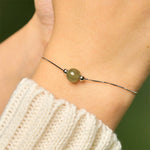Buddha Stones 925 Sterling Silver Natural Jade Bead Abundance Chain Bracelet