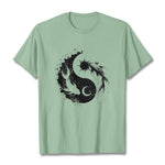 Buddha Stonessun And Moon Yin Yang Koi Pattern Tee T-shirt