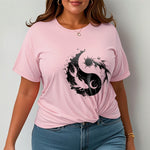 Buddha Stonessun And Moon Yin Yang Koi Pattern Tee T-shirt