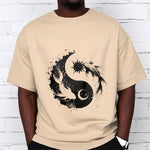 Buddha Stonessun And Moon Yin Yang Koi Pattern Tee T-shirt