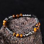 Buddha Stones Cute Bone Pattern Tiger Eye Courage Beads Bracelet