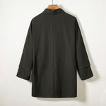 Buddha Stones Lace-Up Design Open Front Jacket Men's Long Sleeve Kimono