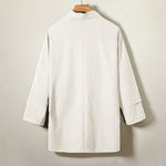 Buddha Stones Lace-Up Design Open Front Jacket Men's Long Sleeve Kimono