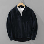 Buddha Stones Solid Color Loose Long Sleeve Half Button Shirt Linen Men Clothing