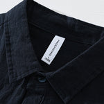Buddha Stones Solid Color Loose Long Sleeve Half Button Shirt Linen Men Clothing