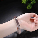 Buddha Stones Purple Golden Silk Jade Wealth Bracelet Bangle