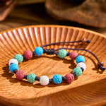 Buddha Stones Colorful Lava Rock Support Bracelet
