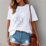 Buddha Stones Mandala Om Symbol Mantra Pattern Tee Cotton T-shirt