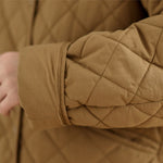 Buddha Stones Women's Buttons Design Cotton Thermal Diamond-quilted Long Sleeve Jacket With Pockets