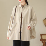 Buddha Stones Casual Solid Color Women's Long Sleeve Jacket With Pockets