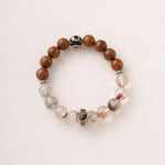 Buddha Stones Lightning Struck Wood Red Phantom Yin Yang Protection Bracelet