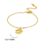 Buddha Stones Lotus Pattern Titanium Steel Enlightenment Bracelet