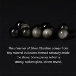 Buddha Stones Natural Silver Sheen Obsidian Blue Tiger Eye Om Mani Padme Hum Soothing Bracelet
