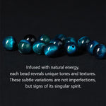 Buddha Stones Natural Blue Tiger Eye Om Mani Padme Hum Strength Bracelet