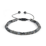 Buddha Stones Small Black Obsidian Green Aventurine Grey Jasper Tiger Eye Strength Rope Bracelet