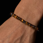 Buddha Stones Small Black Obsidian Green Aventurine Grey Jasper Tiger Eye Strength Rope Bracelet