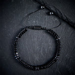 Buddha Stones Small Black Obsidian Green Aventurine Grey Jasper Tiger Eye Strength Rope Bracelet