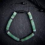 Buddha Stones Small Black Obsidian Green Aventurine Grey Jasper Tiger Eye Strength Rope Bracelet