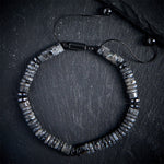 Buddha Stones Small Black Obsidian Green Aventurine Grey Jasper Tiger Eye Strength Rope Bracelet