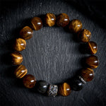 Buddha Stones Tiger Eye Silver Sheen Obsidian Meditation Buddha Head Protection Bracelet
