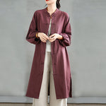 Buddha Stones Casual Frog-button Women's  Coat With Pockets