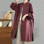 Buddha Stones Casual Frog-button Women's  Coat With Pockets