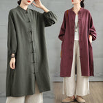 Buddha Stones Casual Frog-button Women's  Coat With Pockets